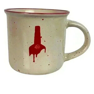 Coffee Mug Cup Makers Mark Whiskey Bottle Top Red Wax‎ Drip Specks